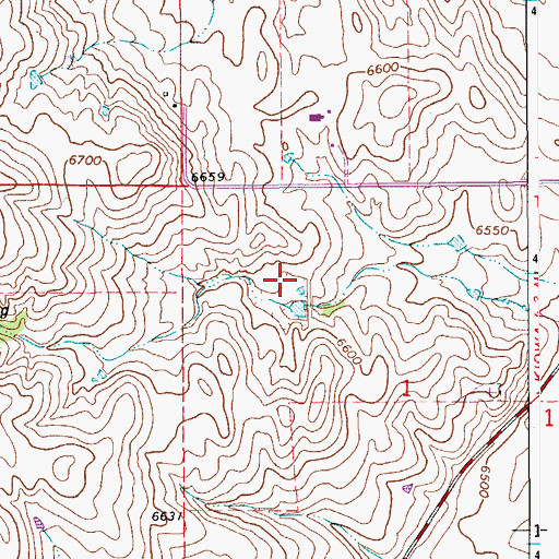 Topographic Map of Kiowa Creek Watershed 2-B-30 Dam, CO