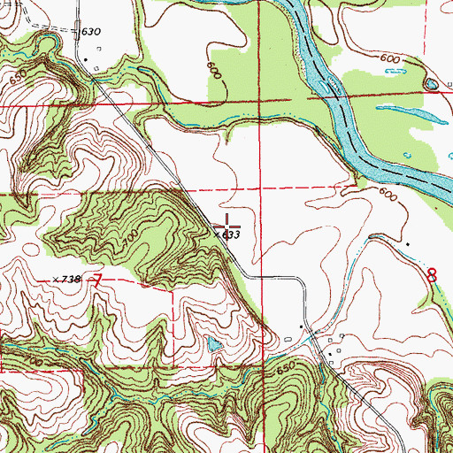 Topographic Map of Knight Cemetery, IA