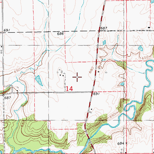 Topographic Map of Buffington Cemetery, IA