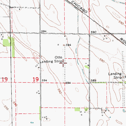 Topographic Map of Otto Landing Strip (historical), IA