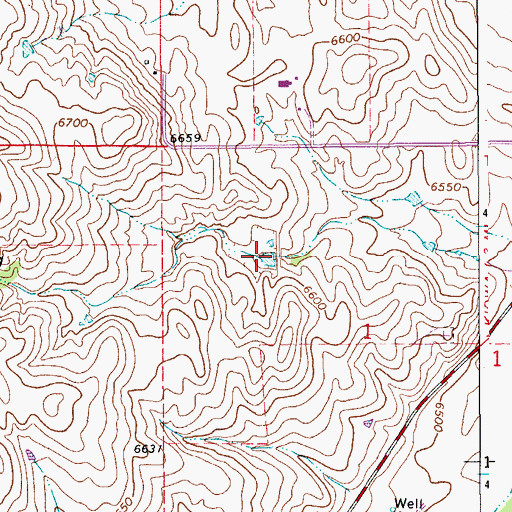 Topographic Map of Kiowa Creek Watershed 2-B-30 Reservoir, CO