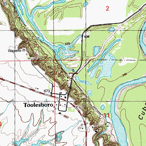 Topographic Map of Toolesboro Access, IA