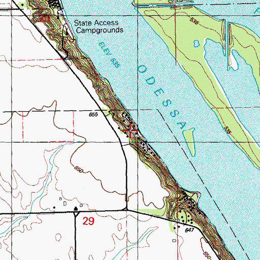 Topographic Map of Snively Access, IA
