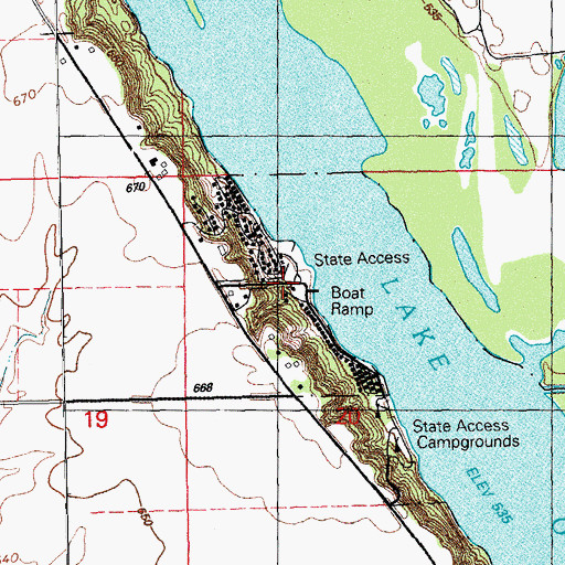 Topographic Map of Schafer Access, IA