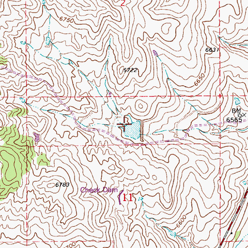 Topographic Map of Kiowa Creek Watershed 2-D-20 Dam, CO