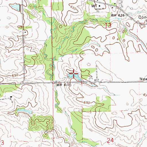 Topographic Map of Linn Grove Cemetery, IA