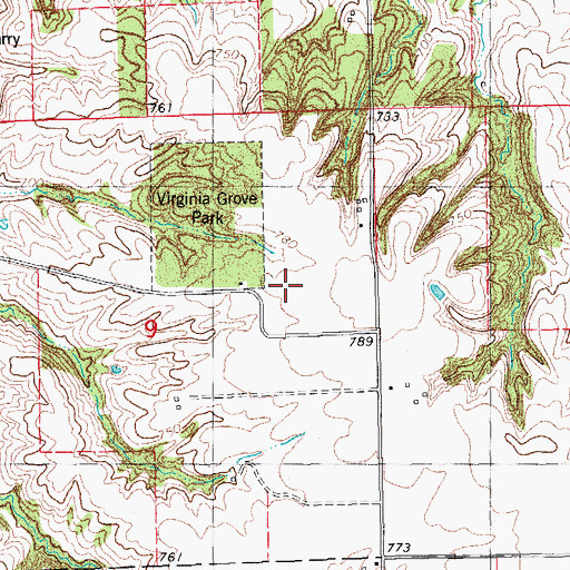 Topographic Map of Marshall Cemetery, IA