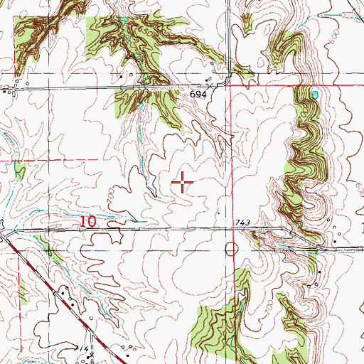 Topographic Map of Grim Cemetery, IA