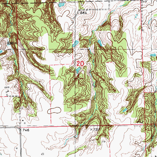 Topographic Map of Slaughter Cemetery, IA