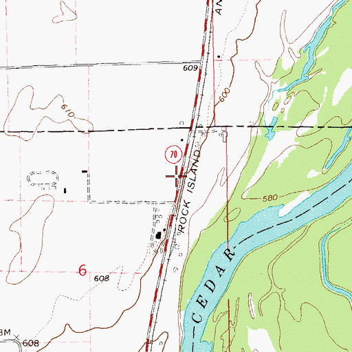 Topographic Map of Hoover Nature Trail, IA