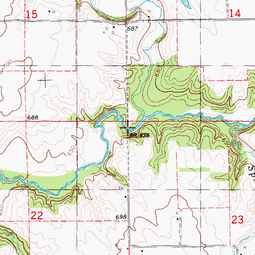 Topographic Map of Gripple's Quarry Bridge, IA