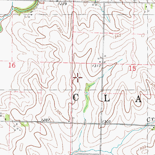 Topographic Map of Petersen Nature Preserve, IA