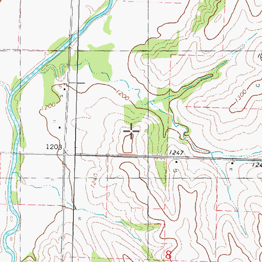 Topographic Map of Oak Ridge Wildlife Area, IA