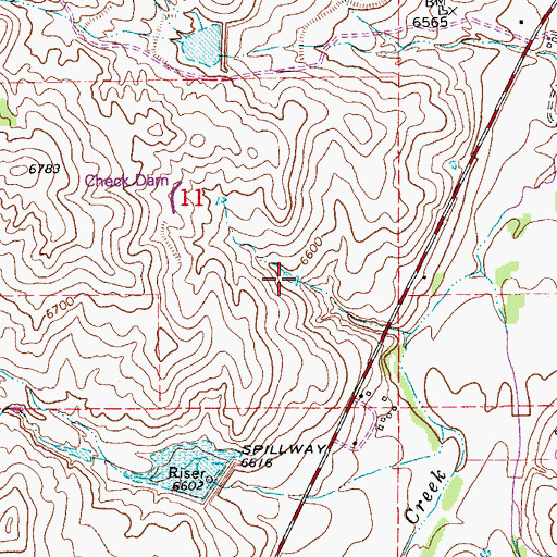 Topographic Map of Kiowa Creek Watershed 2-E-10 Reservoir, CO