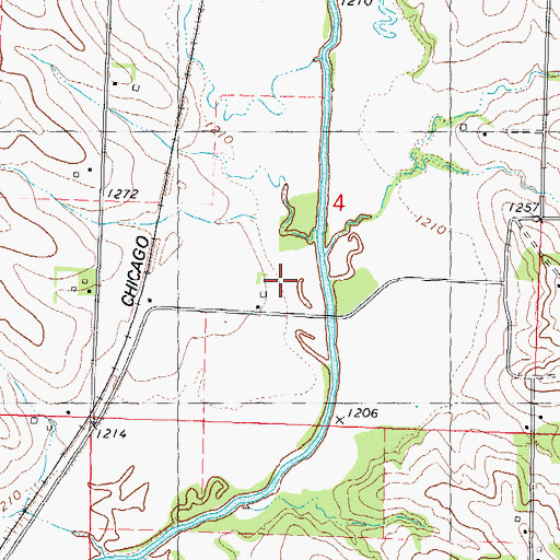 Topographic Map of Reing River Access, IA