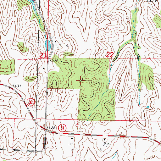 Topographic Map of Rosenow Timber Recreation Area, IA