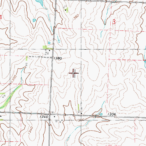 Topographic Map of Prairie Rose Post Office (historical), IA