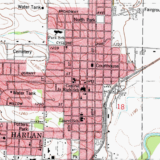 Topographic Map of Reorganized Church of Jesus Christ of Latter Day Saints, IA