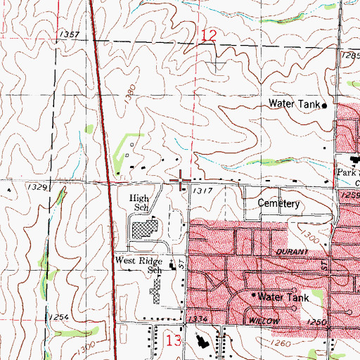 Topographic Map of Grace Baptist Church, IA