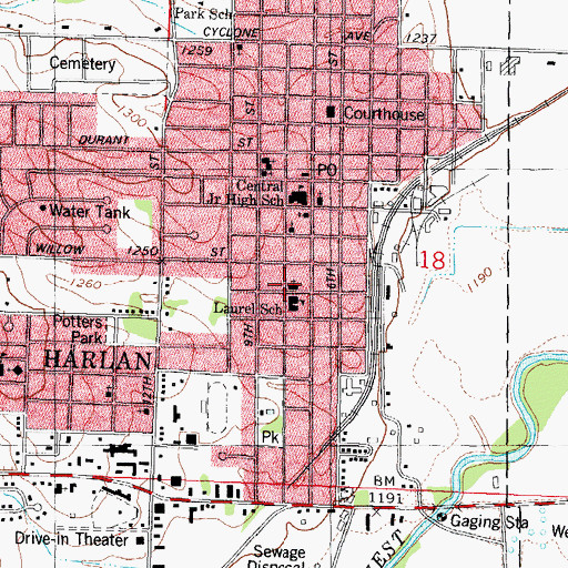 Topographic Map of First Assembly of God Church, IA
