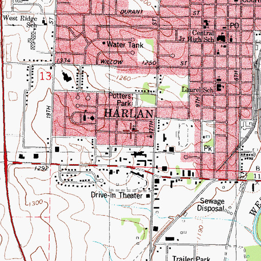 Topographic Map of Seventh Day Adventist Church, IA