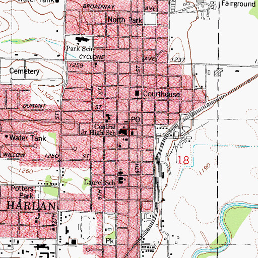 Topographic Map of Bethel Baptist Church, IA
