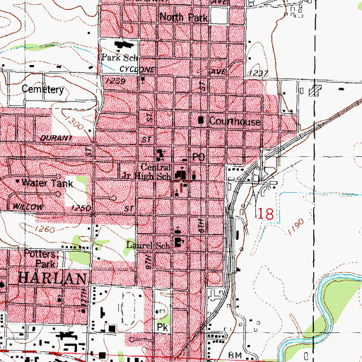Topographic Map of First Christian Church, IA