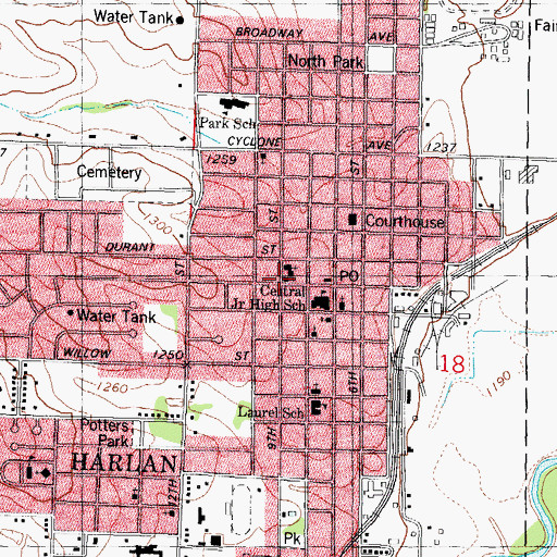 Topographic Map of Church of Christ, IA
