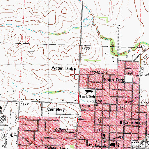 Topographic Map of Peace Lutheran Church, IA