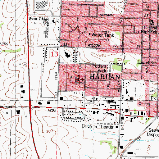 Topographic Map of Saint Michaels Catholic Church, IA