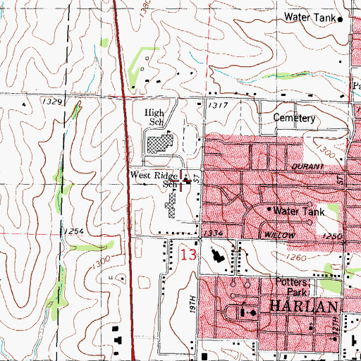 Topographic Map of Congregational United Church of Christ, IA