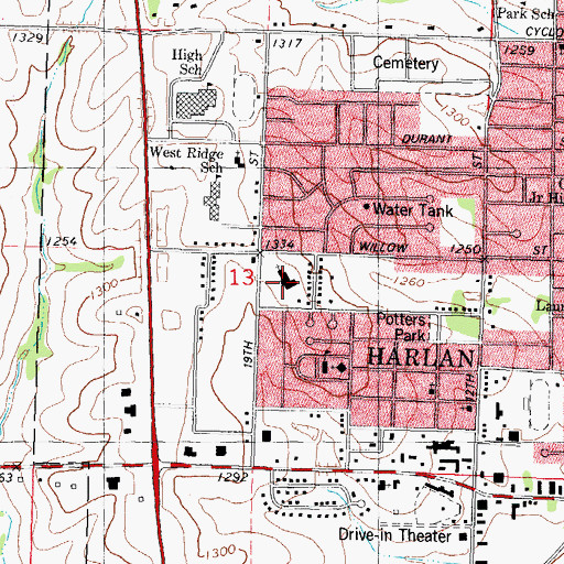 Topographic Map of Immanuel Lutheran Church, IA