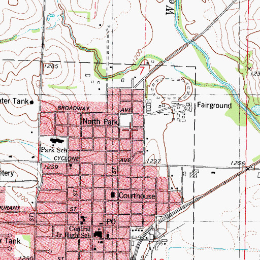 Topographic Map of New Testament Baptist Church, IA