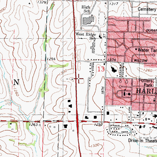 Topographic Map of Markham Family Dental Associates Center, IA
