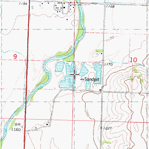 Topographic Map of Nishna Bend Recreation Area, IA