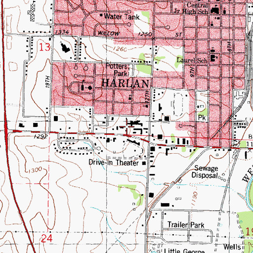 Topographic Map of Shelby County Medical Clinic, IA
