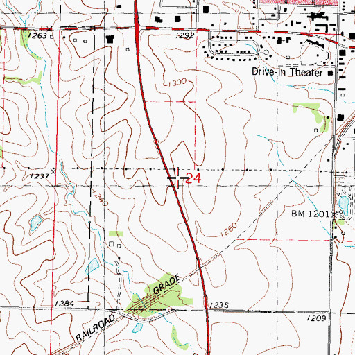Topographic Map of Iowa Western Community College - Shelby County Center, IA