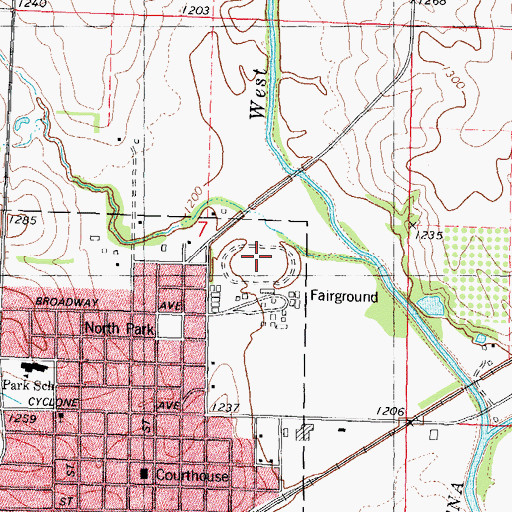Topographic Map of Shelby County Speedway, IA