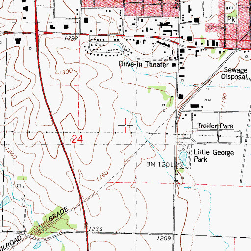 Topographic Map of Leinen Park, IA