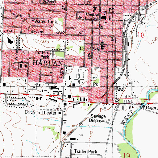 Topographic Map of Merrill Field, IA