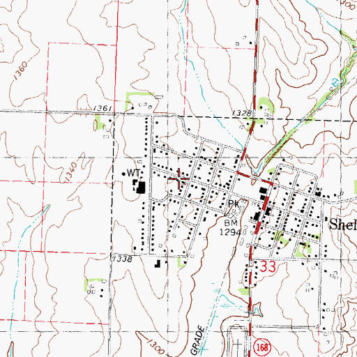 Topographic Map of First Presbyterian Church, IA