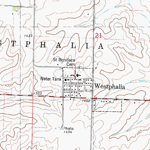 Topographic Map of Saint Boniface Catholic Church, IA