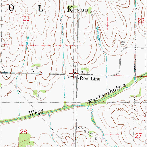 Topographic Map of Redline Church of Christ, IA