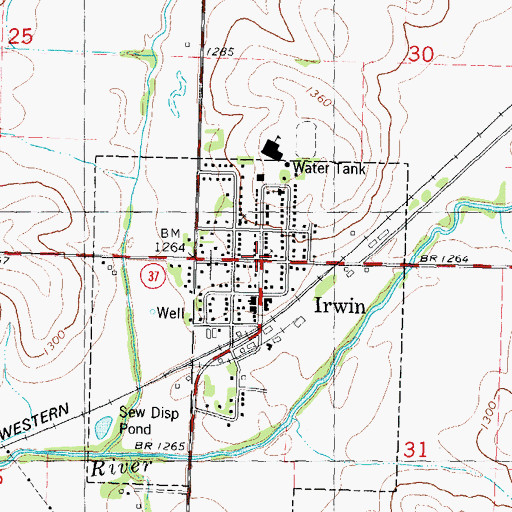 Topographic Map of Church of Christ, IA
