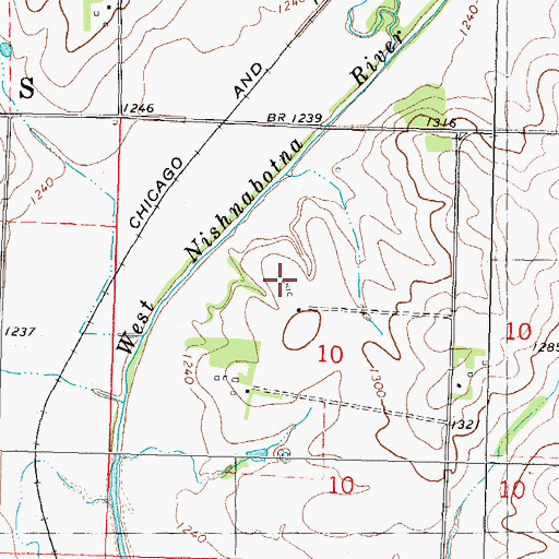 Topographic Map of Slates Cemetery, IA