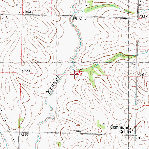 Topographic Map of Poplar Cemetery, IA