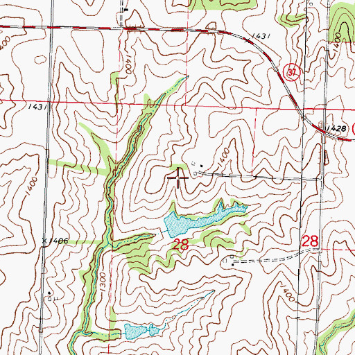 Topographic Map of Doyle Cemetery, IA