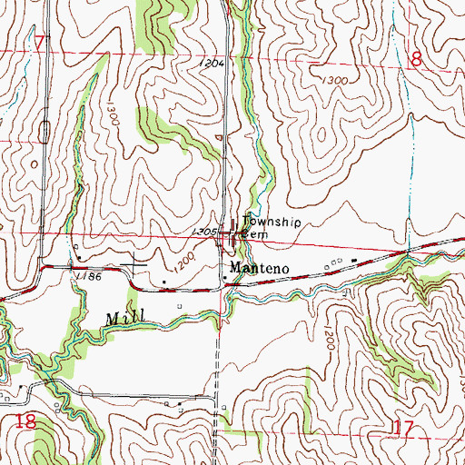 Topographic Map of Gallands Grove Cemetery, IA