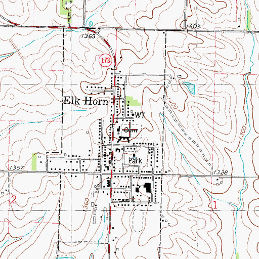 Topographic Map of Elk Horn Cemetery, IA