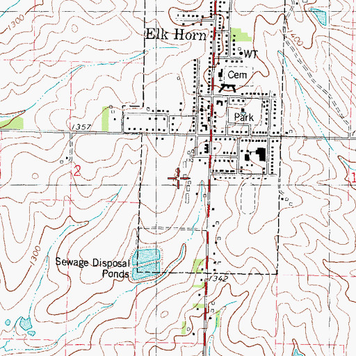 Topographic Map of Elk Horn Elevator, IA